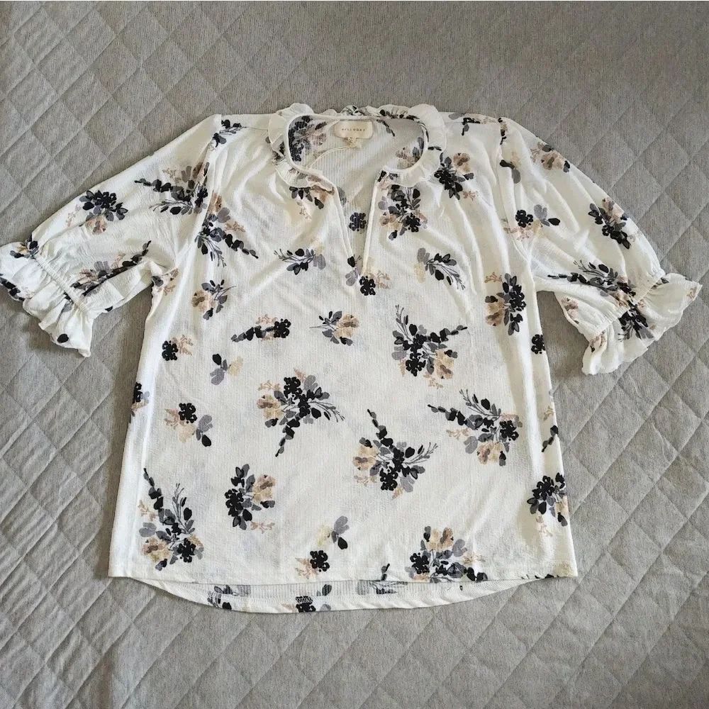 Melloday Bohemian☮️ Style Floral💐 Blouse - NWT - Picture 10 of 12